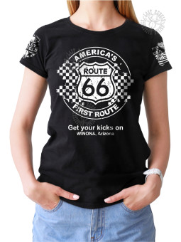T-shirt femme Danse-Country "Route 66" - LAST REBELS - Vue de face