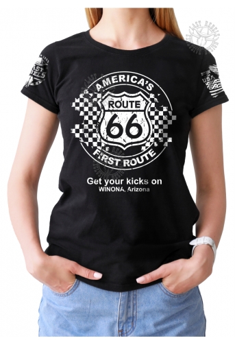 T-shirt Danse Country femme Last Rebels "Route 66" America's first route