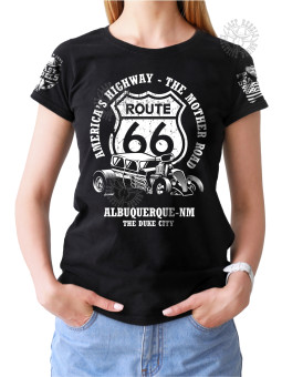 T-shirt femme Danse-Country "Route 66 America's Highway" - LAST REBELS - Vue de face