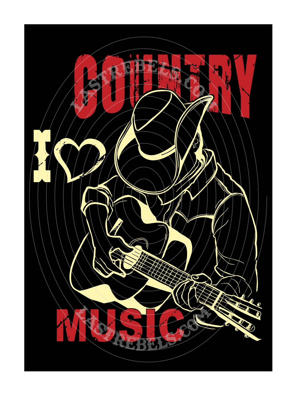 Gilet danse country homme LAST REBELS - I ❤ Country Music - Motif exclusif