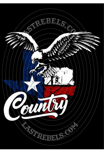 Gilet danse country homme LAST REBELS - Aigle Américain sur Drapeau du Texas - Motif exclusif