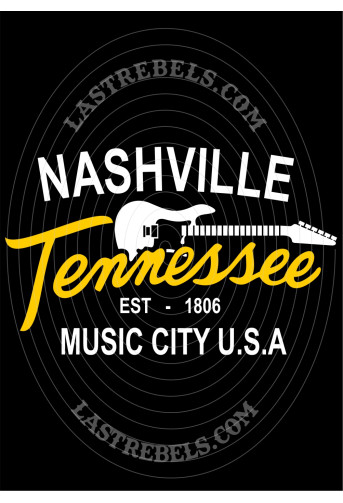 Gilet danse country homme LAST REBELS - Nashville Tennessee, Capitale de la Country - Motif exclusif