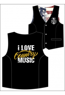 Gilet Danse Country homme Last Rebels "I love Country Music" pour les fans de Country