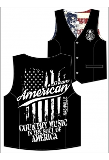 Gilet Danse Country homme Last Rebels "Rêvons Américain"  la Country est l'âme de l'Amérique