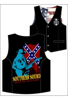 Gilet Danse Country homme Last Rebels "Southern sounds" sur drapeau sudiste
