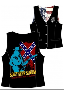 Gilet Danse Country femme Last Rebels "Southern sounds" sur drapeau sudiste