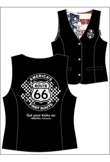 Gilet Danse Country femme Last Rebels "Route 66" America's first route