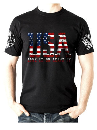 T-shirt danse country homme LAST REBELS - "Esprit Patriotique USA" - Vue de face