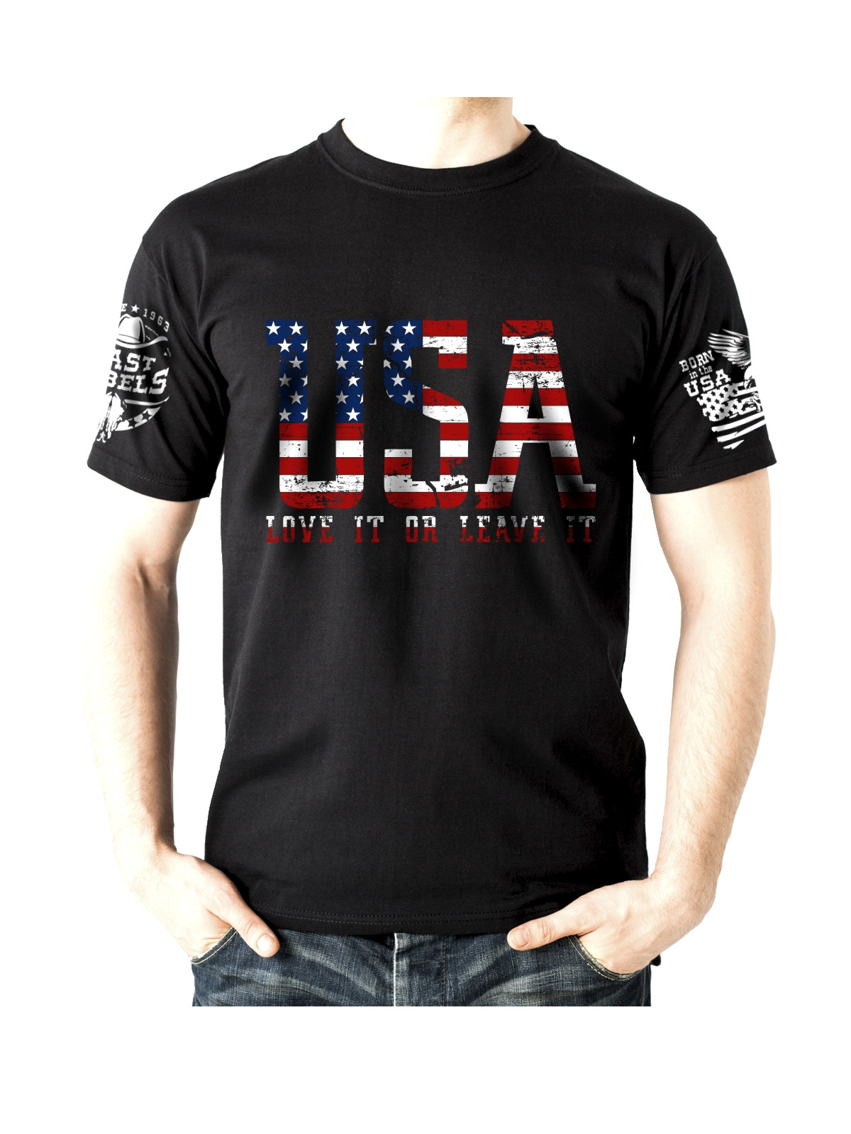 T-shirt danse country homme LAST REBELS - "Esprit Patriotique USA" - Vue de face