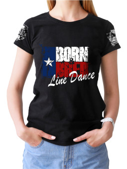 T-shirt femme Danse-Country "Born and Bred Line Dance" - LAST REBELS - Vue de face