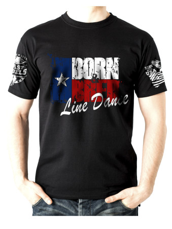 T-shirt danse country homme LAST REBELS - "Born and Bred Line Dance" - Vue de face