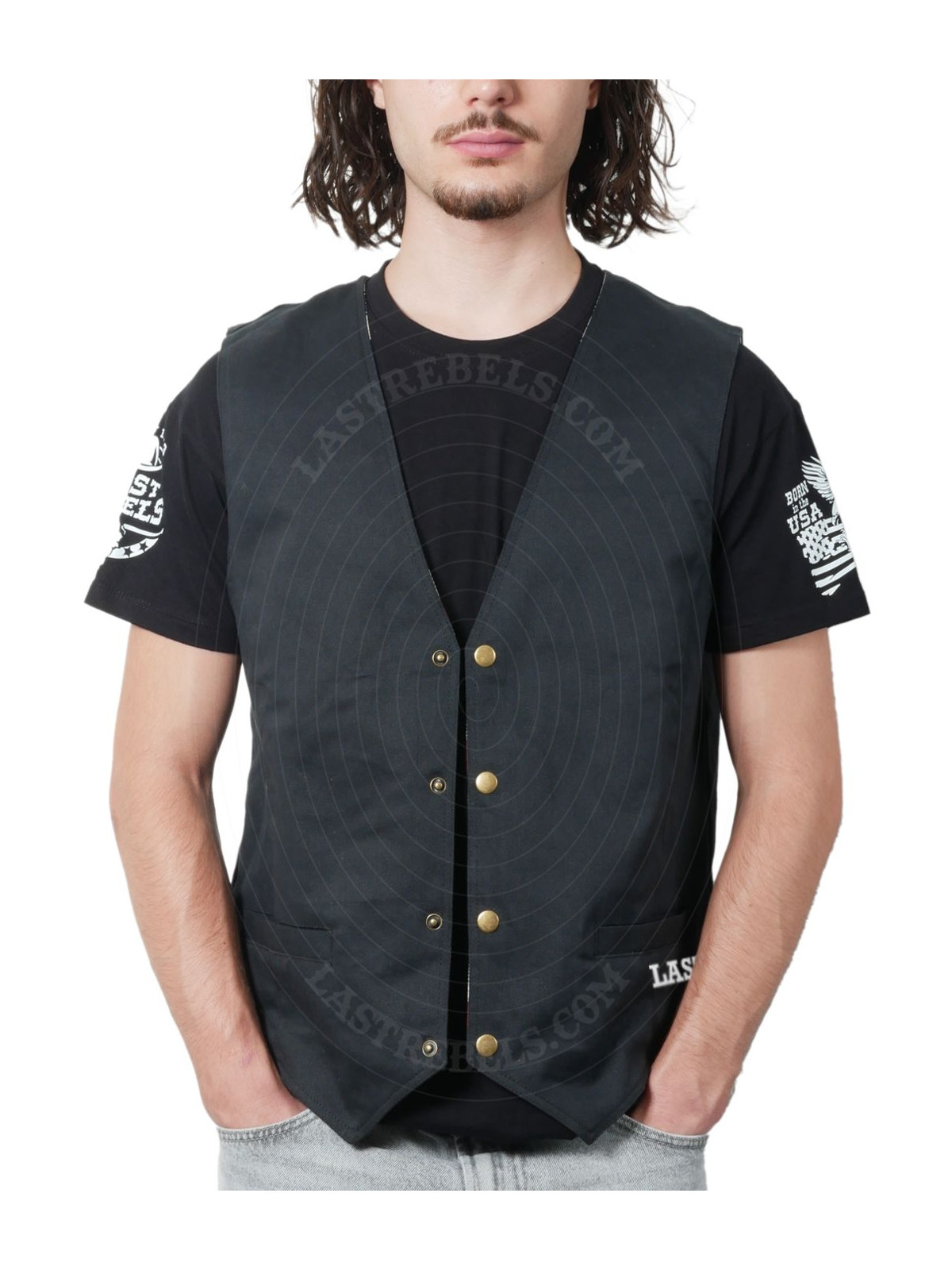 Gilet danse country homme LAST REBELS - Yellowstone, Réserve de Bisons d'Amérique - Vue de face