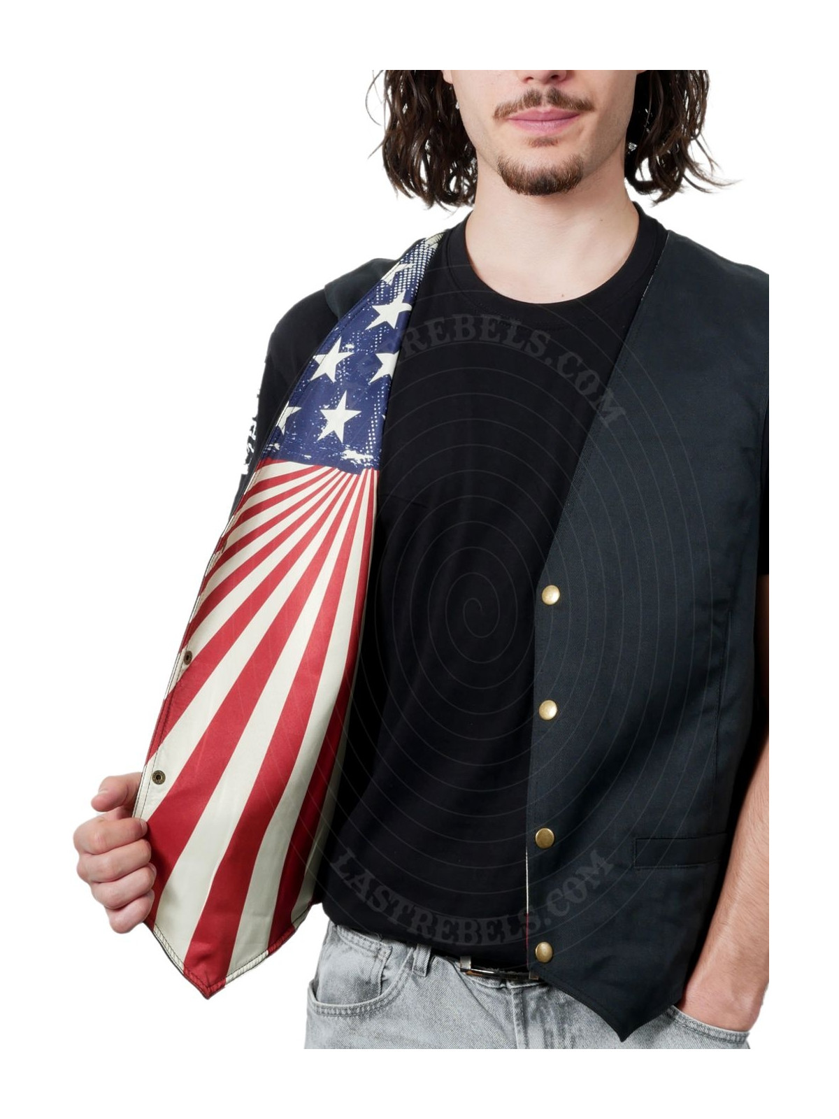 Gilet danse country homme LAST REBELS - Yellowstone, Réserve de Bisons d'Amérique - Doublure US 1