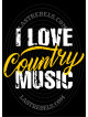 Chemise country femme "I Love Country Music" Jaune Vieilli LAST REBELS - Motif exclusif