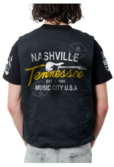 Gilet danse country homme LAST REBELS - Nashville Tennessee, Capitale de la Country - Impression dos