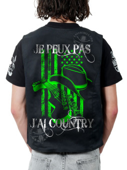 Gilet danse country homme LAST REBELS - Je peux pas, j'ai Country - Impression dos