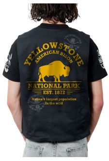 Gilet danse country homme LAST REBELS - Yellowstone, Réserve de Bisons d'Amérique - Impression dos