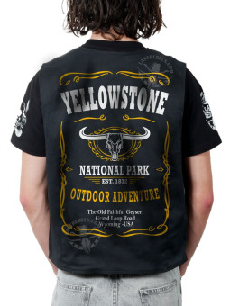 Gilet danse country homme LAST REBELS - Yellowstone, Terre de Liberté - Impression dos