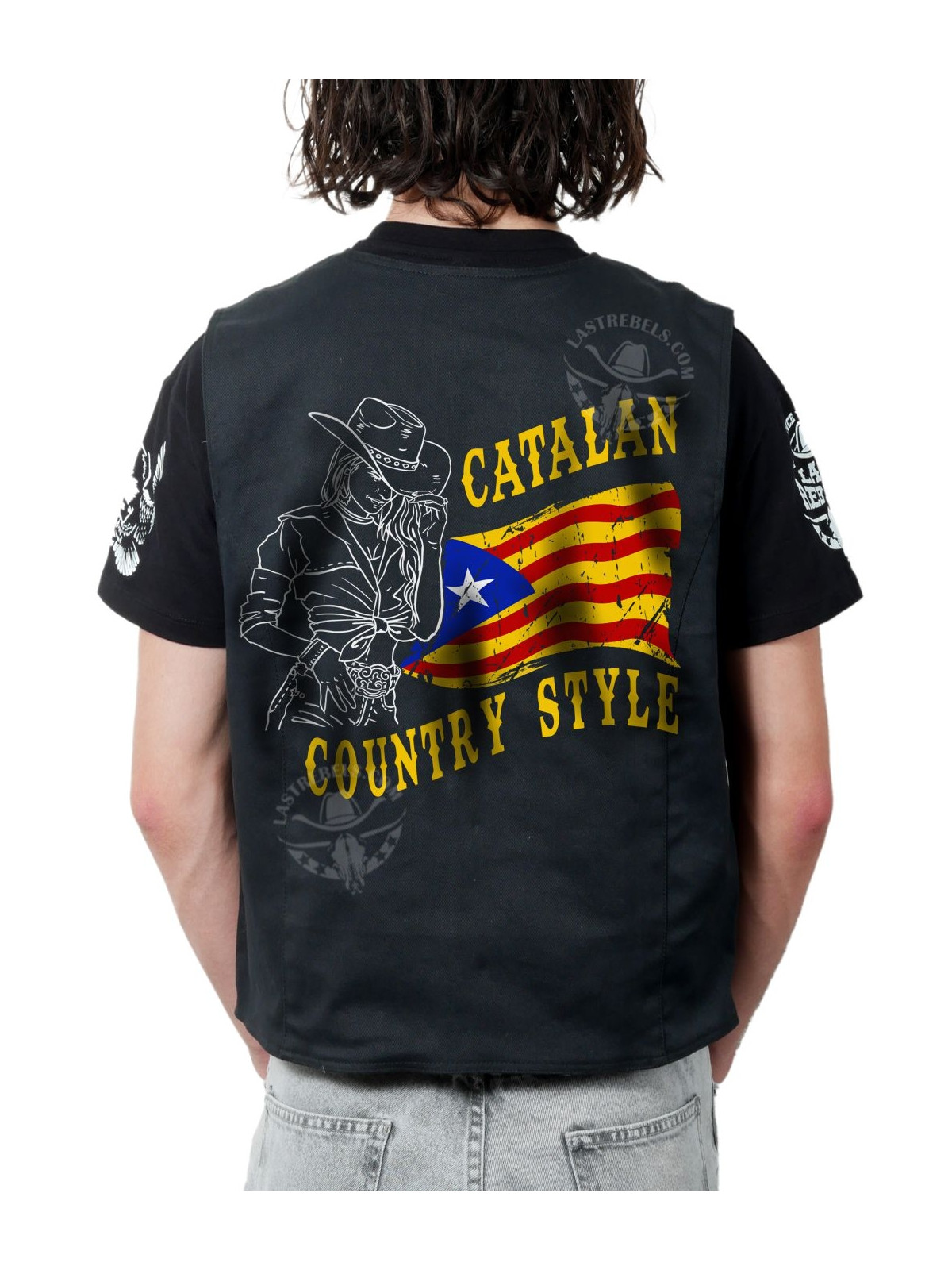 Gilet danse country homme LAST REBELS - Cowgirl Catalan Country Style - Impression dos