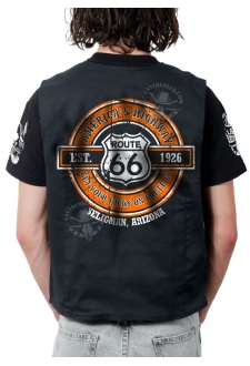 Gilet danse country homme LAST REBELS - Route 66 American Highway - Impression dos