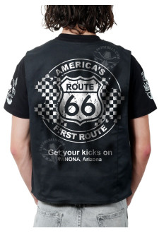 Gilet danse country homme LAST REBELS - Route 66 America's First Route - Impression dos