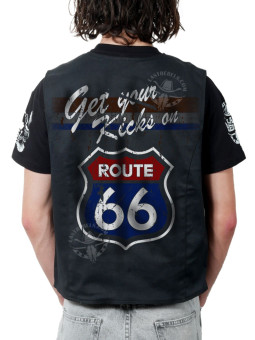 Gilet Danse Country homme "Route 66" Get your kicks on - Impression dos
