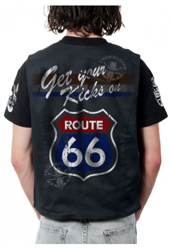 Gilet Danse Country homme "Route 66" Get your kicks on - Impression dos