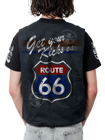 Gilet Danse Country homme "Route 66" Get your kicks on - Impression dos