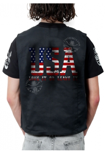 Gilet danse country homme LAST REBELS - USA, Terre de Liberté - Impression dos