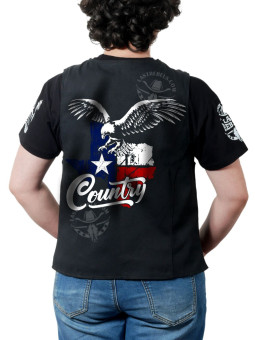 Gilet femme Country aigle & Texas – LAST REBELS style western - Impression dos