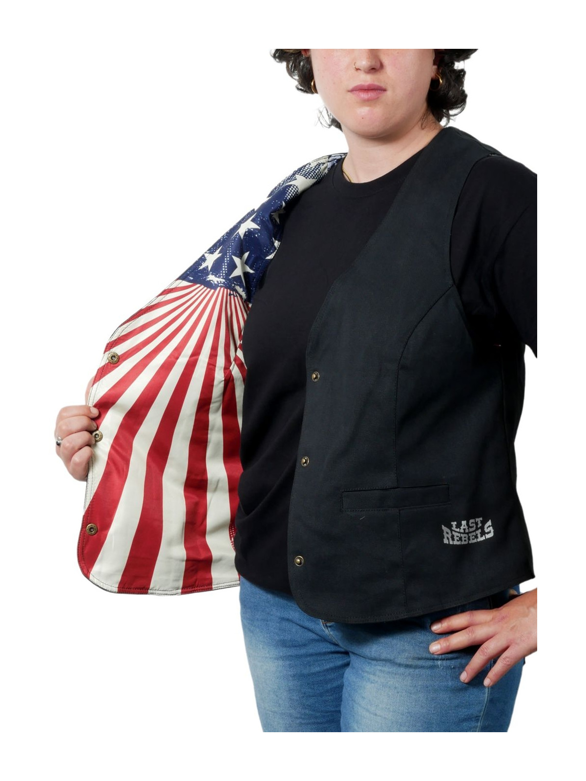 Gilet femme Country Longhorn & USA – LAST REBELS esprit Western - Doublure US 1