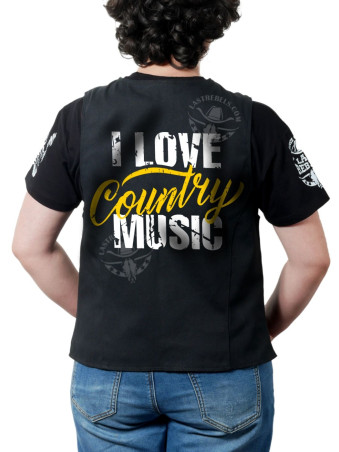 Gilet femme Country "I Love Country Music" – Impression dos