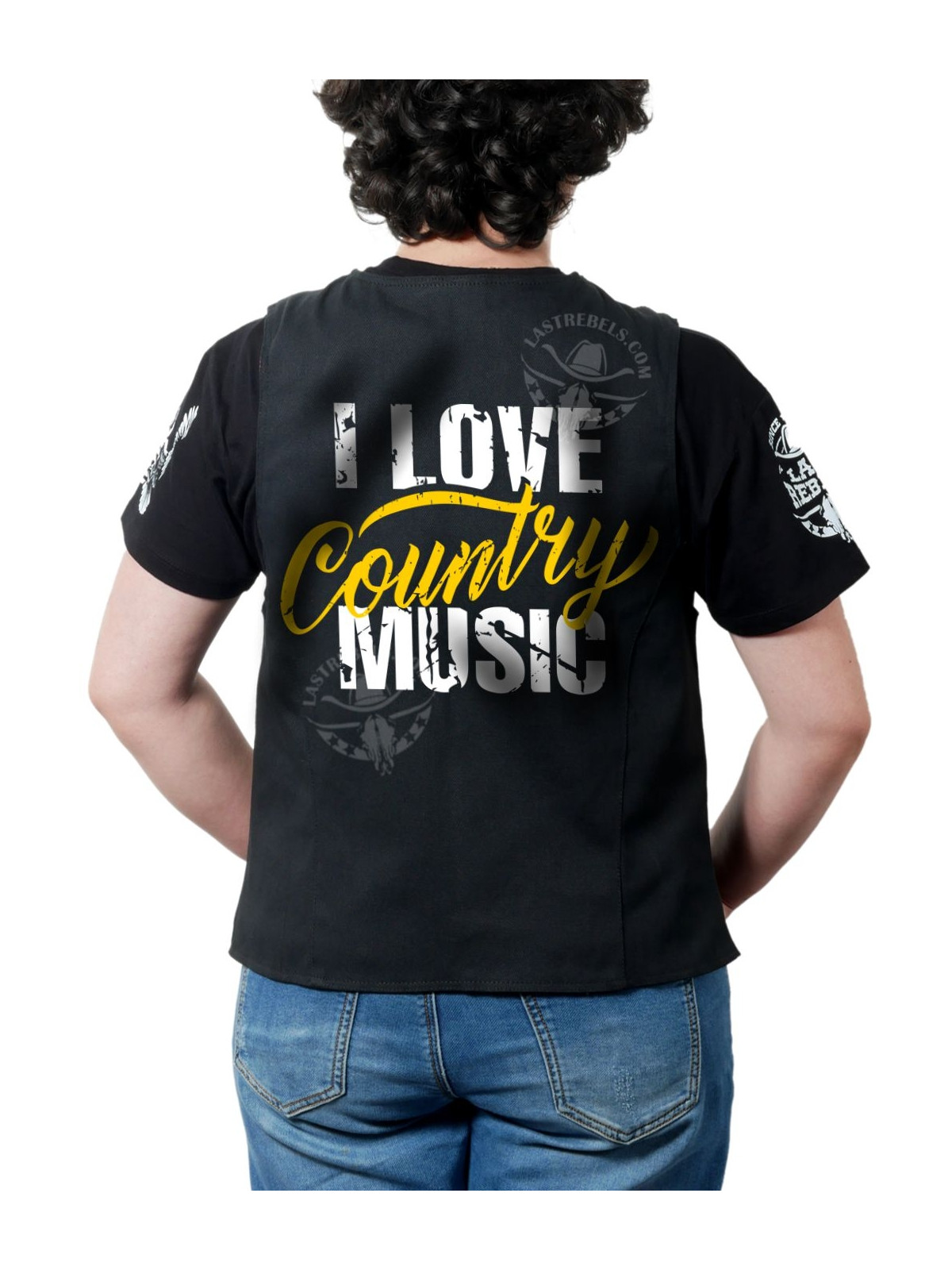 Gilet femme Country "I Love Country Music" – Impression dos Gilet femme Country "I Love Country Music" – Impression dos