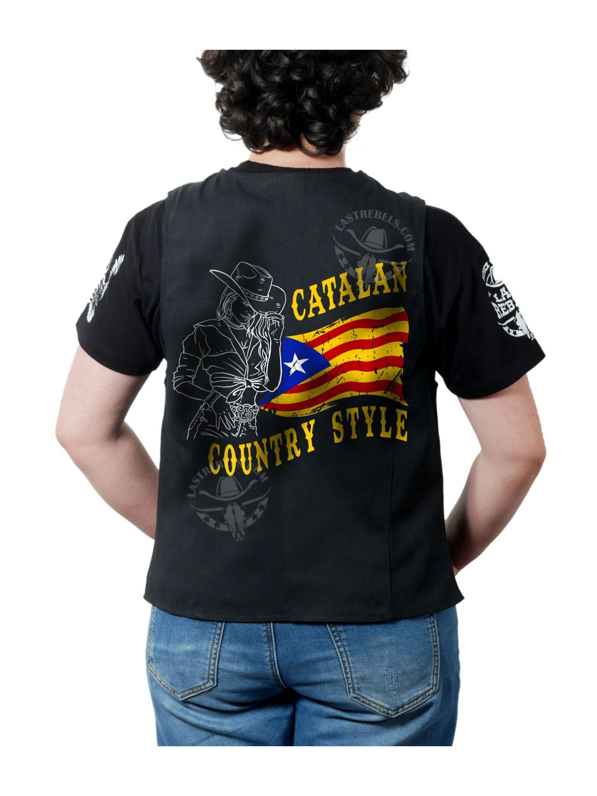 Gilet femme "Catalan Country Style" – LAST REBELS Cowgirl & drapeau - Impression dos