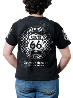 Gilet femme Country "Route 66 First Route" – LAST REBELS - Impression dos