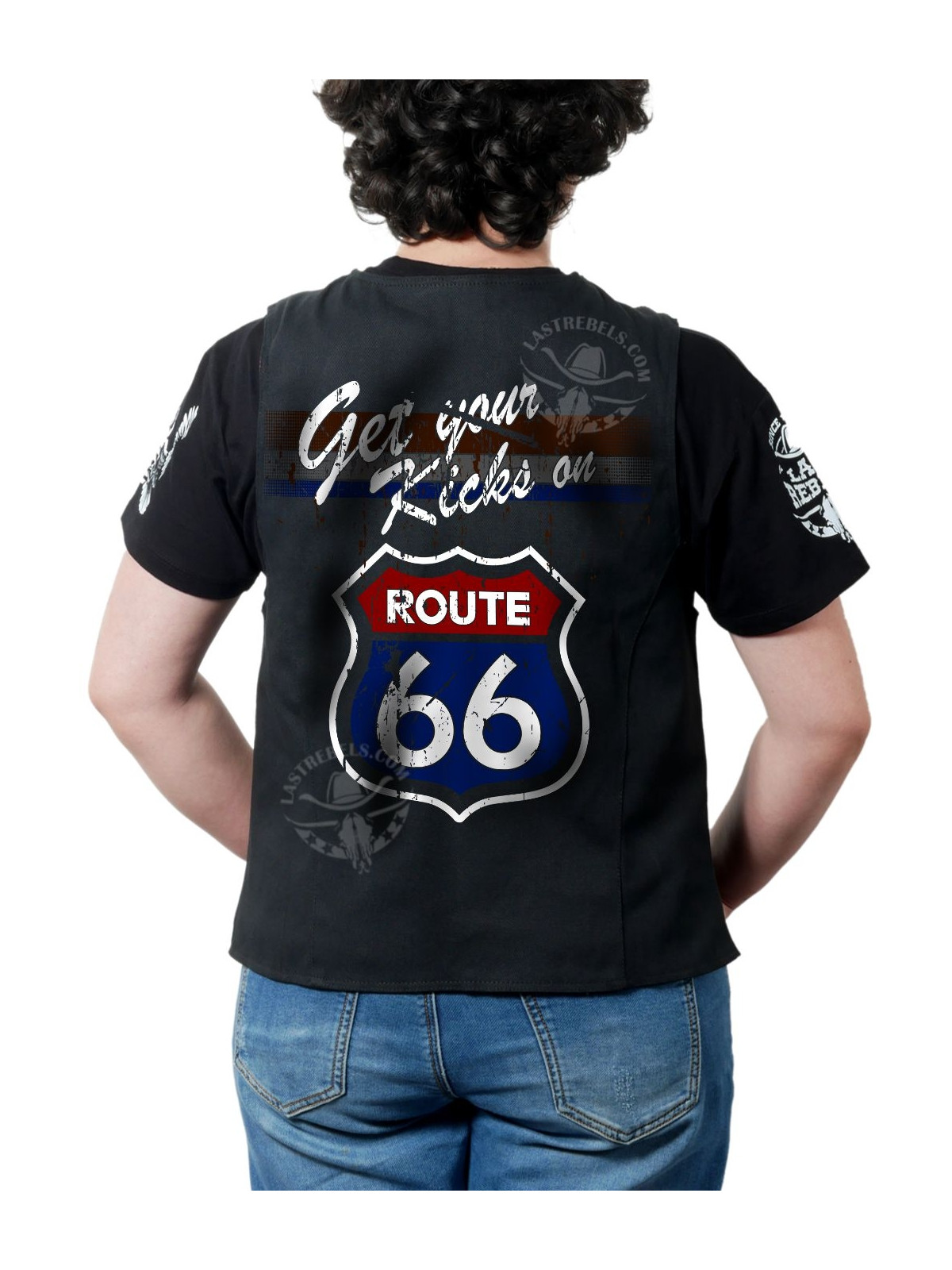 Gilet femme Country "Route 66 Get your kicks" – LAST REBELS - Impression dos