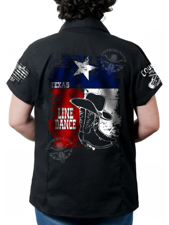 Chemise danse country femme Texas LAST REBELS - Coupe cintrée - Impression dos