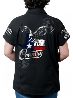 Chemise country femme "Born & Bred Country" LAST REBELS - Impression dos