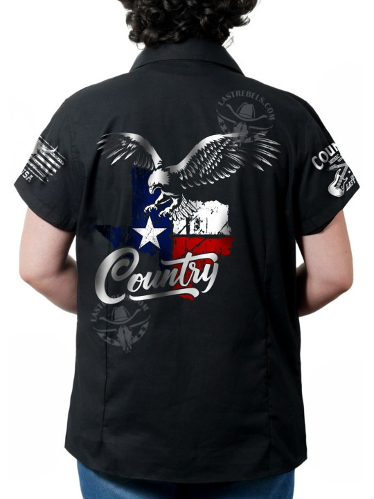 Chemise country femme "Born & Bred Country" LAST REBELS - Impression dos