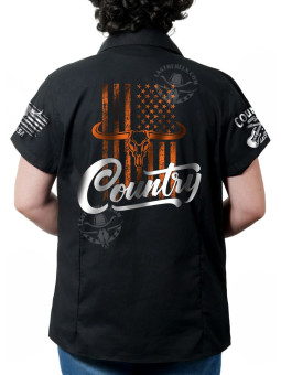 Chemise danse country femme "Long Horn" LAST REBELS - Impression dos