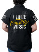 Chemise country femme "I Love Country Music" Jaune Vieilli LAST REBELS - Impression dos