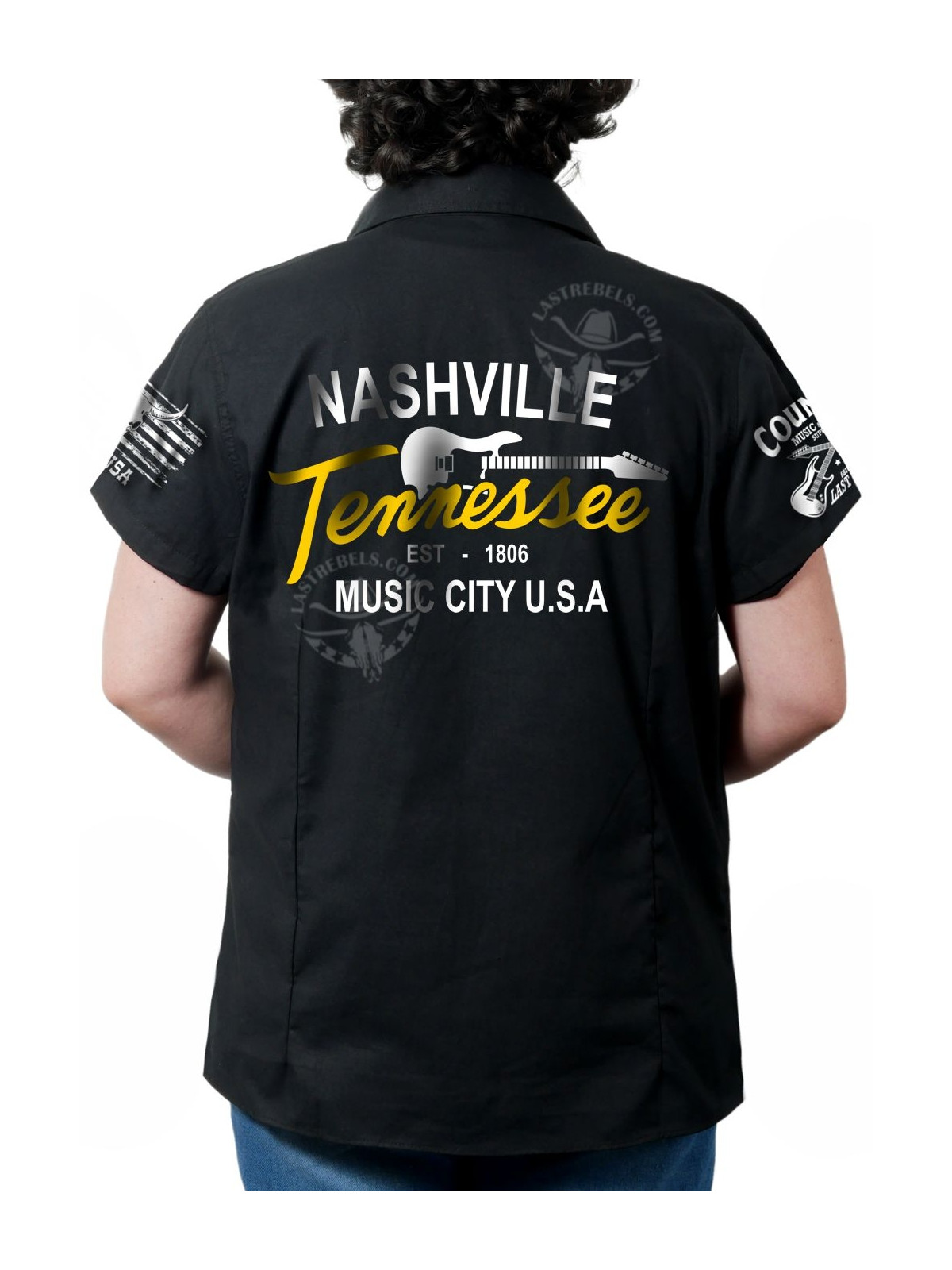 Chemise danse country femme "Nashville Tennessee" LAST REBELS - Impression dos