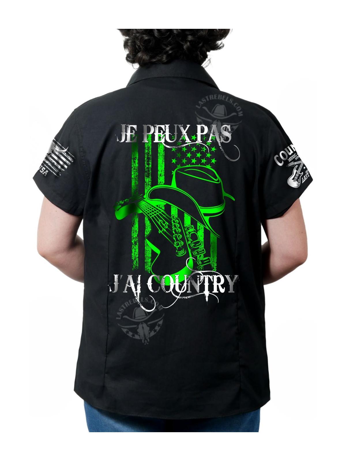 Chemise danse country femme "Je peux pas, j’ai Country" LAST REBELS - Impression dos