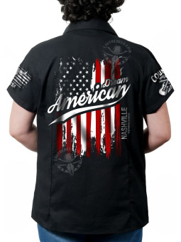 Chemise danse country femme "Rêvons d’Amérique" LAST REBELS - Impression dos