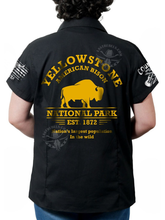 Chemise danse country femme "Yellowstone Bisons" LAST REBELS - Impression dos