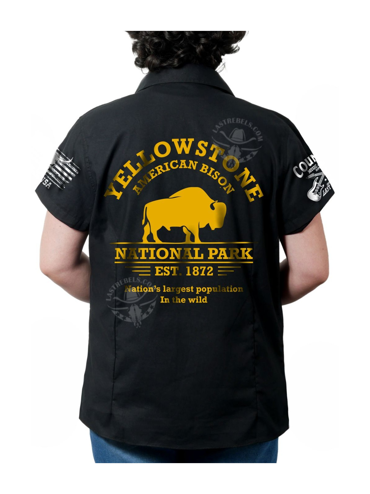 Chemise danse country femme "Yellowstone Bisons" LAST REBELS - Impression dos