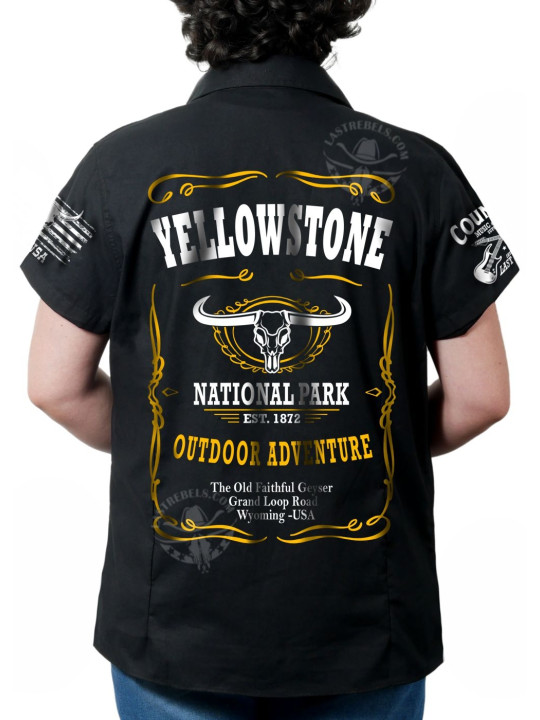 Chemise country femme "Yellowstone Aventure" LAST REBELS - Impression dos