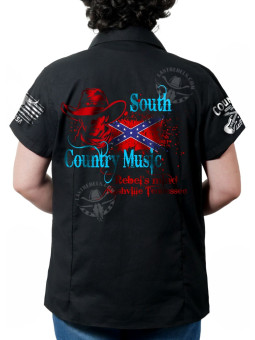 Chemise country femme "South Country Music" LAST REBELS - Impression dos