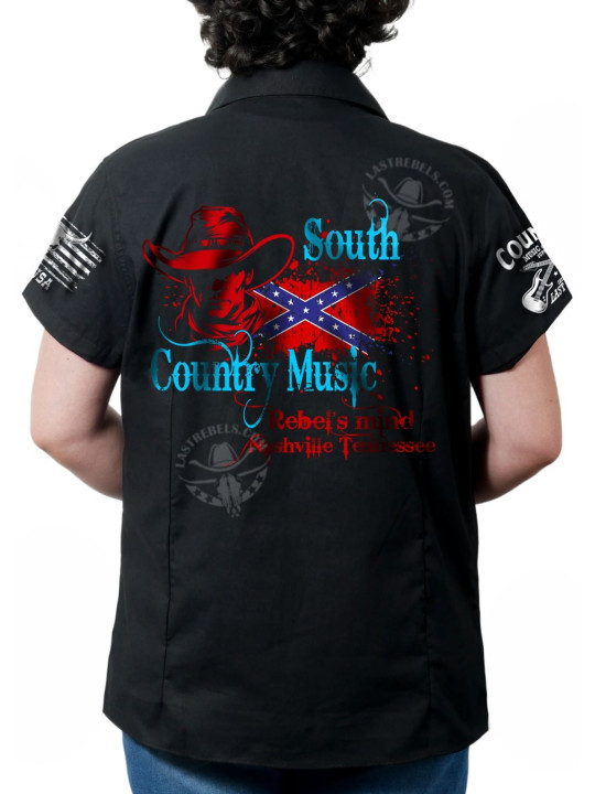 Chemise country femme "South Country Music" LAST REBELS - Impression dos