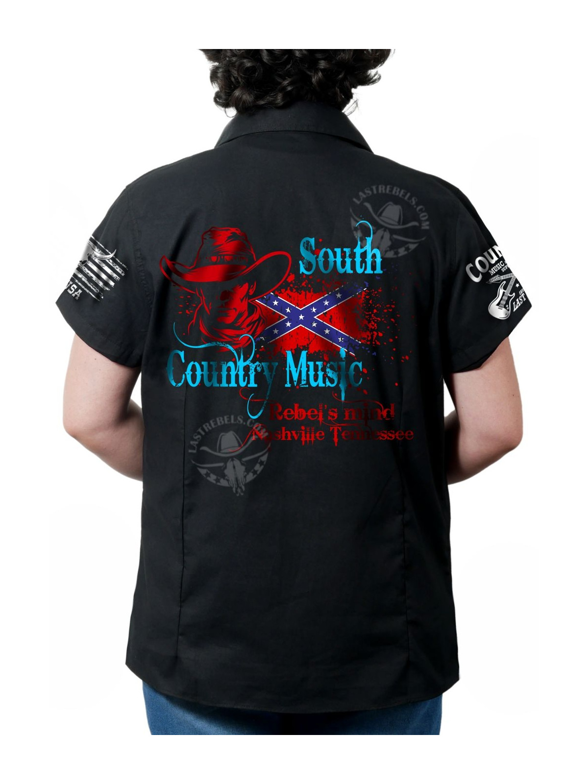 Chemise country femme "South Country Music" LAST REBELS - Impression dos